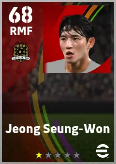 Jeong Seung-Won eFootball 2026 player card — 68 OVR RMF