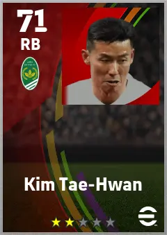 Kim Tae-Hwan eFootball 2026 player card — 71 OVR RB
