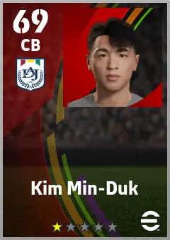 Kim Min-Duk eFootball 2026 player card — 69 OVR CB