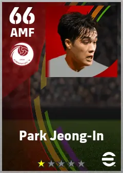 Park Jeong-In eFootball 2026 player card — 66 OVR AMF
