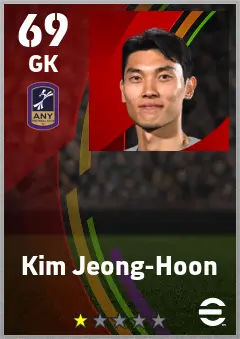 Kim Jeong-Hoon eFootball 2026 player card — 69 OVR GK