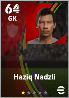 Haziq Nadzli eFootball 2026 player card — 64 OVR GK