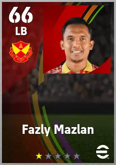 Fazly Mazlan eFootball 2026 player card — 66 OVR LB