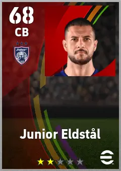 Junior Eldstal eFootball 2026 player card — 68 OVR CB