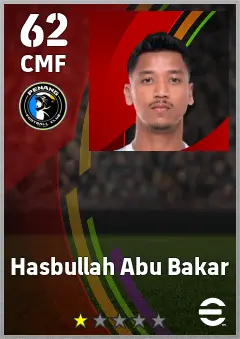 Hasbullah Abu Bakar eFootball 2026 player card — 62 OVR CMF