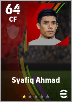 Syafiq Ahmad eFootball 2026 player card — 64 OVR CF