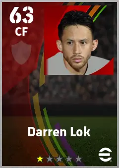 Darren Lok eFootball 2026 player card — 63 OVR CF