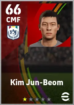 Kim Jun-Beom eFootball 2026 player card — 66 OVR CMF