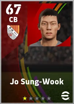 Jo Sung-Wook eFootball 2026 player card — 67 OVR CB