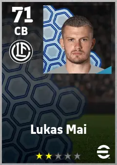 Lukas Mai eFootball 2026 player card — 71 OVR CB