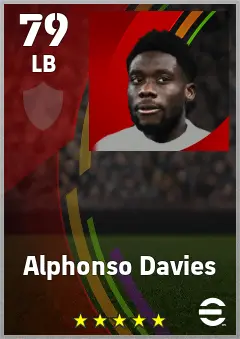 Alphonso Davies eFootball 2026 player card — 79 OVR LB