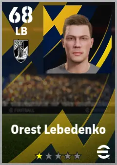 Orest Lebedenko eFootball 2026 player card — 68 OVR LB