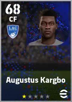 Augustus Kargbo eFootball 2026 player card — 68 OVR CF