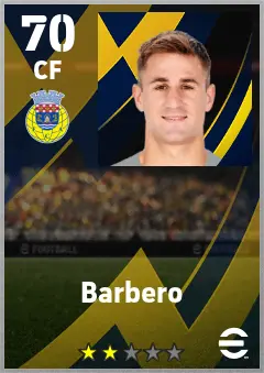 Barbero eFootball 2026 player card — 70 OVR CF