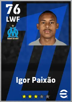 Igor Paixao eFootball 2026 player card — 76 OVR LWF