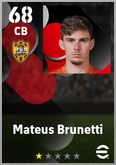 Mateus Brunetti eFootball 2026 player card — 68 OVR CB