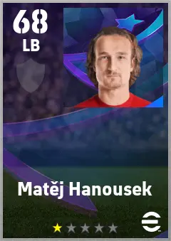 Matej Hanousek eFootball 2026 player card — 68 OVR LB
