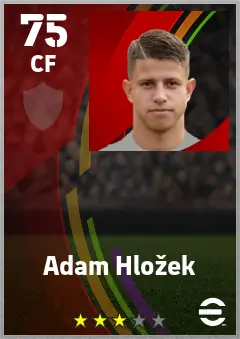 Adam Hlozek eFootball 2026 player card — 75 OVR CF