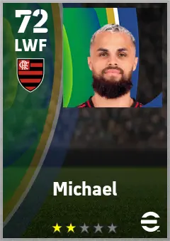 Michael eFootball 2026 player card — 72 OVR LWF