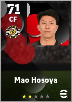 Mao Hosoya eFootball 2026 player card — 71 OVR CF