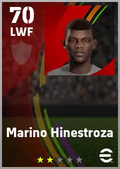 Marino Hinestroza eFootball 2026 player card — 70 OVR LWF