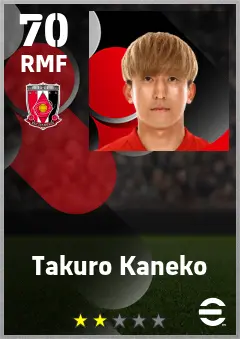 Takuro Kaneko eFootball 2026 player card — 70 OVR RMF