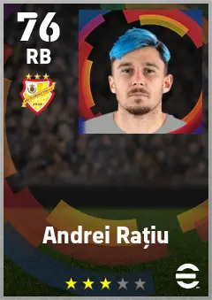 Andrei Ratiu eFootball 2026 player card — 76 OVR RB