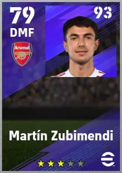 Martin Zubimendi eFootball 2026 player card — 79 OVR DMF