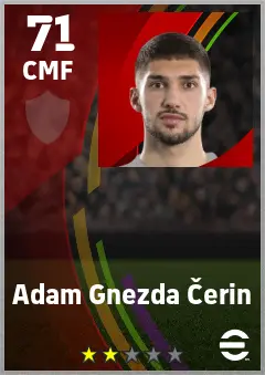 Adam Gnezda Cerin eFootball 2026 player card — 71 OVR CMF
