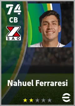 Nahuel Ferraresi eFootball 2026 player card — 74 OVR CB