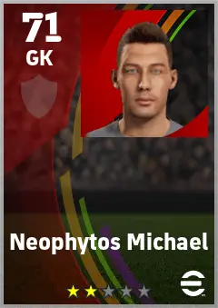 Neophytos Michael eFootball 2026 player card — 71 OVR GK