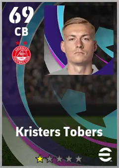 Kristers Tobers eFootball 2026 player card — 69 OVR CB