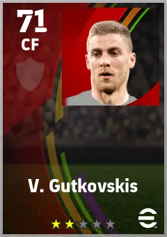 V. Gutkovskis eFootball 2026 player card — 71 OVR CF
