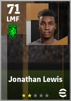 Jonathan Lewis eFootball 2026 player card — 71 OVR LMF