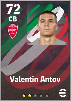 Valentin Antov eFootball 2026 player card — 72 OVR CB