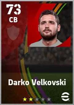 Darko Velkovski eFootball 2026 player card — 73 OVR CB