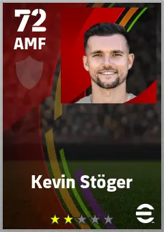 Kevin Stoger eFootball 2026 player card — 72 OVR AMF