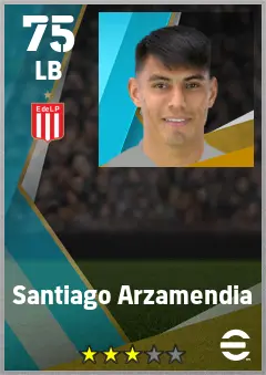 Santiago Arzamendia eFootball 2026 player card — 75 OVR LB