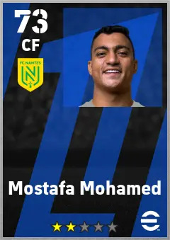 Mostafa Mohamed eFootball 2026 player card — 73 OVR CF
