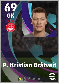 P. Kristian Bratveit eFootball 2026 player card — 69 OVR GK
