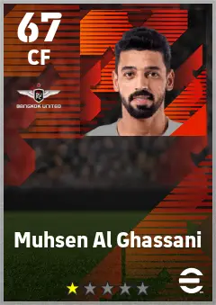Muhsen Al Ghassani eFootball 2026 player card — 67 OVR CF