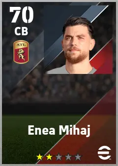 Enea Mihaj eFootball 2026 player card — 70 OVR CB