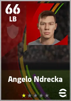 Angelo Ndrecka eFootball 2026 player card — 66 OVR LB