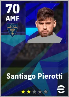 Santiago Pierotti eFootball 2026 player card — 70 OVR AMF