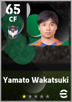 Yamato Wakatsuki eFootball 2026 player card — 65 OVR CF