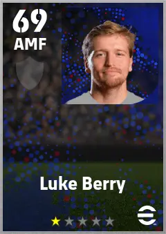 Luke Berry eFootball 2026 player card — 69 OVR AMF