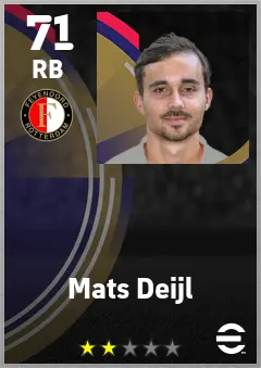 Mats Deijl eFootball 2026 player card — 71 OVR RB