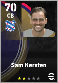 Sam Kersten eFootball 2026 player card — 70 OVR CB