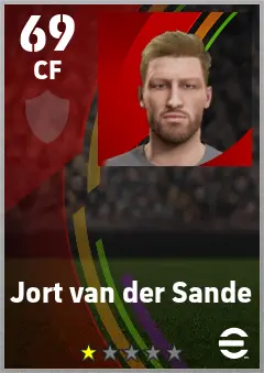 Jort van der Sande eFootball 2026 player card — 69 OVR CF