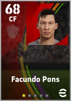 Facundo Pons eFootball 2026 player card — 68 OVR CF